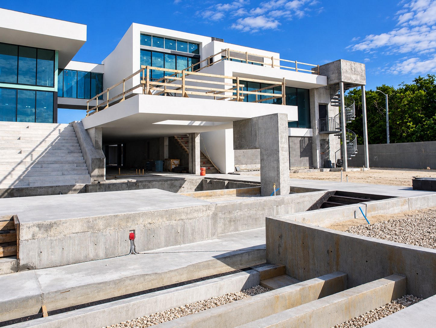 Luxury residential estate construction and reinforced concrete architectural work in Coconut Grove, Miami